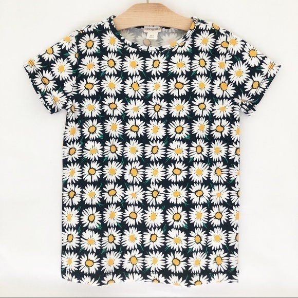 J.Crew Crewcuts Daisies Flowers Girl Shirt Short Sleeves Size 6-7 - Picture 2 of 4